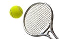 Tennis bal and racket