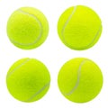 Tennis Ball Collection isolated on white background with clipping path Royalty Free Stock Photo