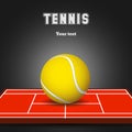 Tennis ball on court. Royalty Free Stock Photo