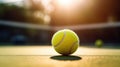 Tennis ball, court. Sports, empty sport training ground Royalty Free Stock Photo