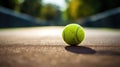 Tennis ball, court. Sports, empty sport training ground Royalty Free Stock Photo