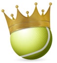 Tennis ball with crown