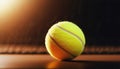 tennis ball on the dark background with copy space for text Royalty Free Stock Photo