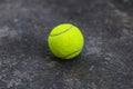 Tennis ball on the dirty ground Royalty Free Stock Photo