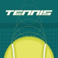 Tennis ball going above a net Vector