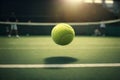 Tennis balls on the court. Close-up. Selective focus