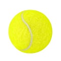 Tennis ball green, hemispherical halves, close-up, isolated on white background with clipping path Royalty Free Stock Photo