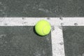 Tennis ball on Har-Tru clay tennis court
