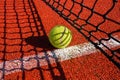 Tennis ball at the hard court surface corner line Royalty Free Stock Photo