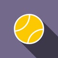 Tennis ball icon, flat style Royalty Free Stock Photo