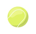 Tennis ball icon. Green tennisball for professional sports game. Realistic circular spherical object for tenis. Flat Royalty Free Stock Photo