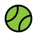 Tennis ball icon line isolated on white background. Black flat thin icon on modern outline style. Linear symbol and editable Royalty Free Stock Photo