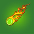 Tennis ball icon vector fire flame Royalty Free Stock Photo