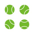 Tennis ball icons, flat design style. Vector illustration, icon set Royalty Free Stock Photo