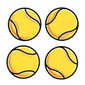 Tennis ball icons. Symbol or emblem. Royalty Free Stock Photo