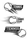 Tennis ball icons. Symbol or emblem. Royalty Free Stock Photo