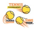 Tennis ball icons. Symbol or emblem. Royalty Free Stock Photo