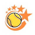 Tennis ball icons. Symbol or emblem. Royalty Free Stock Photo