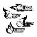Tennis ball icons. Symbol or emblem. Royalty Free Stock Photo