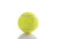 Tennis ball isolated on pure white background with reflection Royalty Free Stock Photo