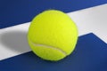 Tennis ball on the line Royalty Free Stock Photo