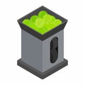 Tennis ball machine icon, isometric 3d style