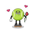 tennis ball mascot falling in love