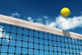 Tennis Ball over Net Royalty Free Stock Photo