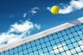 Tennis Ball over Net Royalty Free Stock Photo