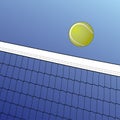 Tennis Ball Over Net Royalty Free Stock Photo