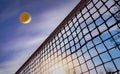 Tennis Ball over Net Royalty Free Stock Photo