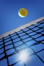 Tennis Ball over Net Royalty Free Stock Photo