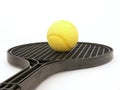 Tennis ball and racket Royalty Free Stock Photo