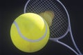 Tennis ball and racket