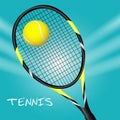 Tennis ball with racket. Sport background Royalty Free Stock Photo