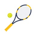 Tennis ball and tennis racket. Sports icon. Tennis logo. Vector Illustration of sports equipment Royalty Free Stock Photo