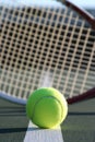 Tennis ball and racquet Royalty Free Stock Photo