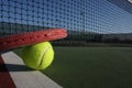 Tennis ball and racquet Royalty Free Stock Photo