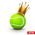 Tennis ball with royal crown of princess