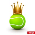 Tennis ball with royal crown of queen