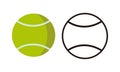 Tennis ball, Sports balls minimal flat line icon