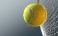 Tennis Ball Striking Racqet In Slow Motion