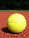 Tennis ball on a tennis court