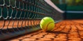 Tennis Ball on a Tennis Court Royalty Free Stock Photo