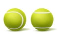 Tennis ball top, side view realistic vector Royalty Free Stock Photo