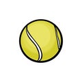 Tennis ball. Vector color illustration. Isolated on white background Royalty Free Stock Photo