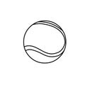 Tennis ball vector logo icon black line drawing Royalty Free Stock Photo