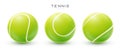 Tennis ball vector realistic illustration in different views. Sport equipment isolated on white background EPS10 Royalty Free Stock Photo