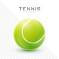 Tennis ball vector realistic illustration. Sport equipment closeup isolated on transparent background EPS10 Royalty Free Stock Photo