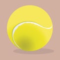 Tennis ball, vector realistic illustration. Sport equipment. Royalty Free Stock Photo